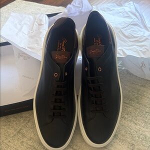 Goodman Brand Black Leather Low-Top Sneakers Men-18